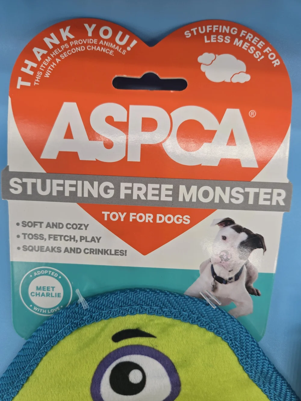 ASPCA Stuffing Free Monster Dog Toys Green & Pink- 2 Pack